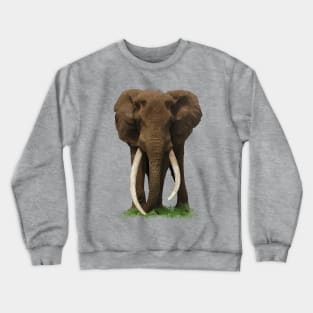 Elephant with big tusk in Africa Crewneck Sweatshirt